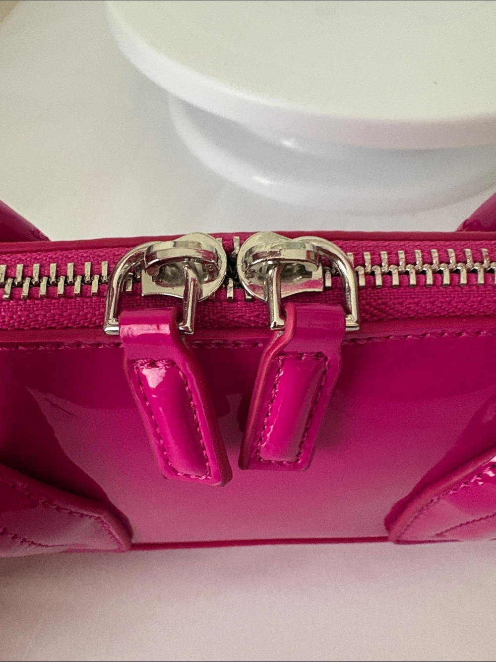 Zara Glossy Fuchsia Patent Shoulder Bag - Picture 11 of 11